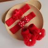 Combo Set Bow Hairband & Socks Set | 0-12 Months |  Red Dot