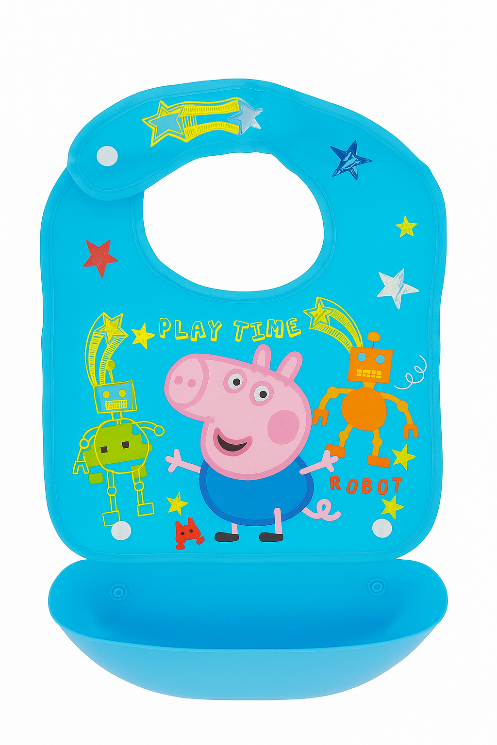 baby food-catching tray and soft bib | beautiful blue color |