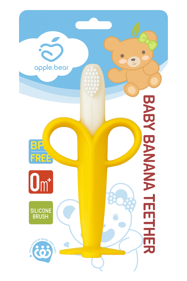 baby banana style teether silicone brush  Jadumoni