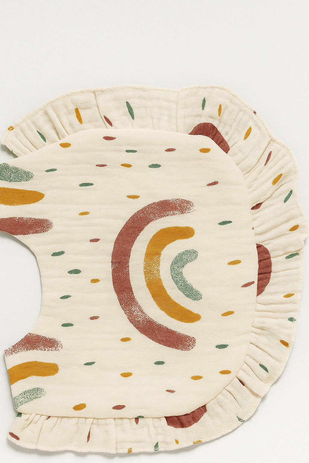 ins baby bib ruffled baby seven-layer waterproof gauze lace bib bib bib cotton Class A | (Rainbow printed)